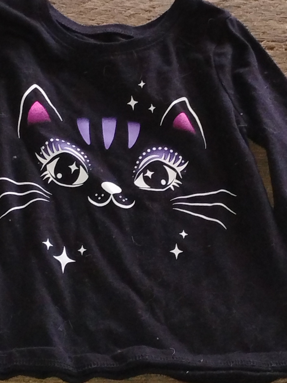 Toddler Girls Halloween Black Cat Long Sleeve Shirt
